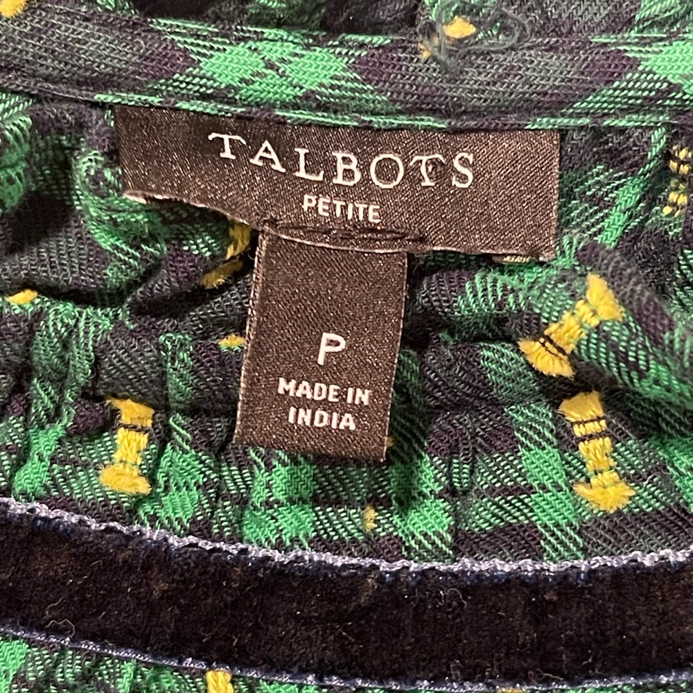 Talbots Petite Plaid Shirt Size P - Picture 5 of 6